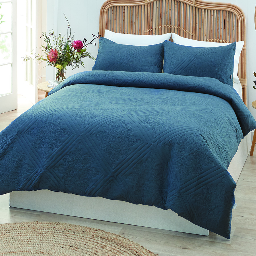 Eddison Embossed Quilt Cover Set Home Collections